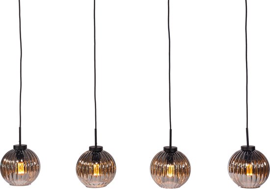 Roxxz - Moderne Hanglamp - Smoke Glas - Design Lamp - 4 Lichts