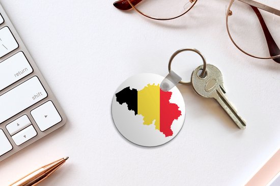 Porte-clés - België aux couleurs du drapeau national - Plastique - Rond