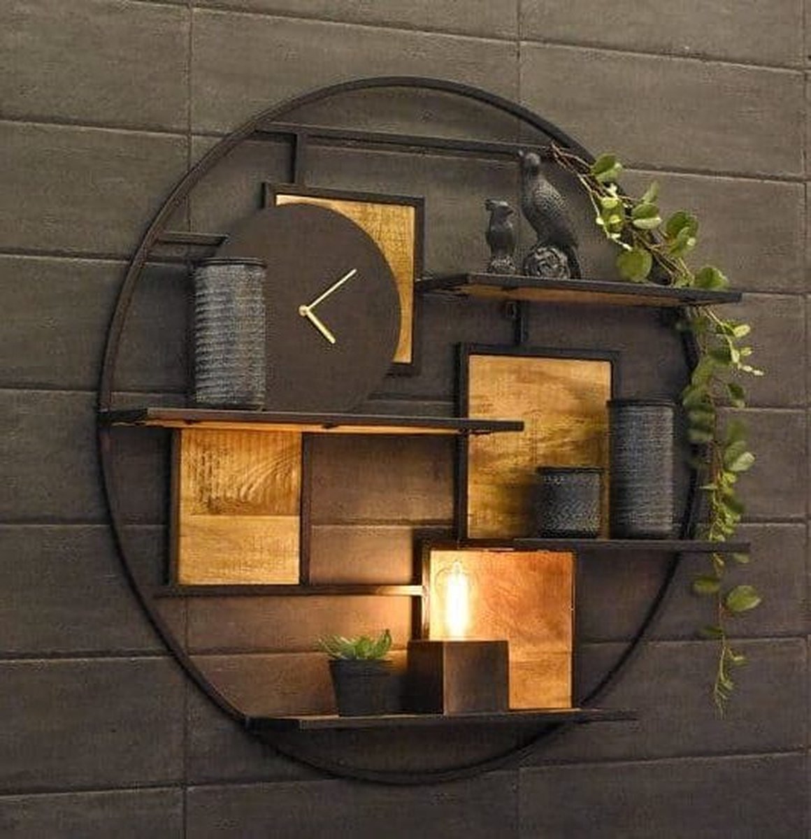 MoonTree rusikaal wandrek, levendige rand, 110 cm x 30 cm x 4,4 cm, Walnoot