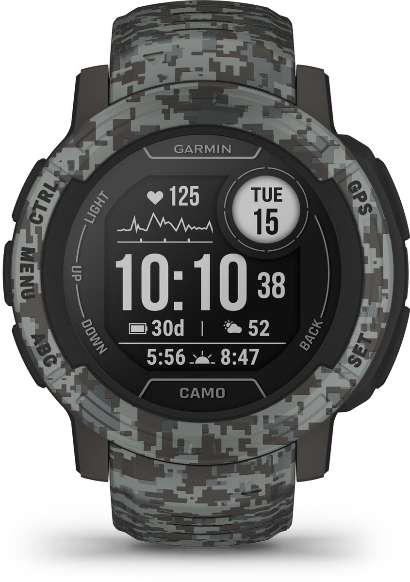 Garmin Instinct 2 - Sporthorloge met GPS - Smartwatch voor heren - 45mm - Camo Edition Graphite