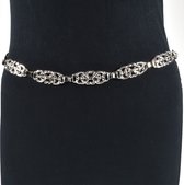 Beautiful On You - Luxe Chainbelt - Kettingriem - Chain Belt - Metalen Riem - In Bloom - Zilver - 104 cm
