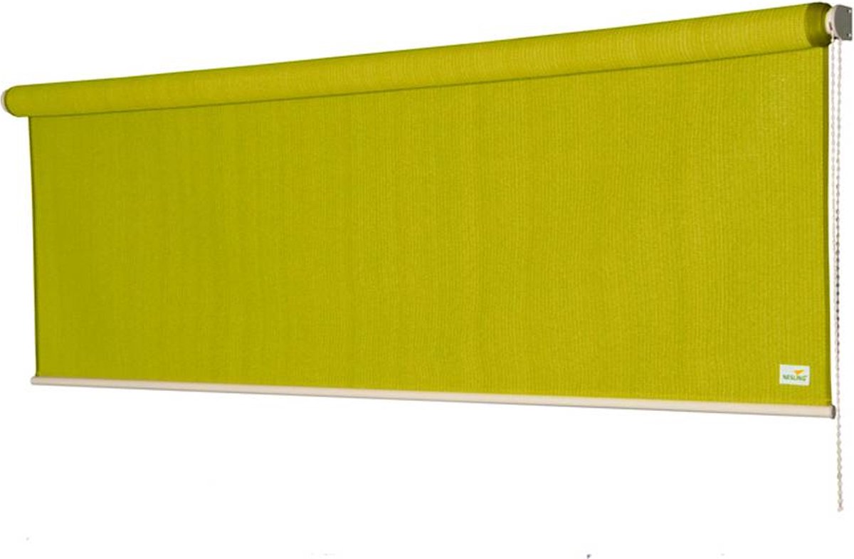 Compleet pakket: Nesling Rolgordijn 1,48x2,4 Lime Groen met Buitendoekreiniger