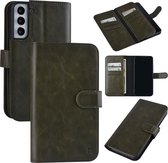 UNIQ Accessory Groen Kunstleer Book Case Telefoonhoesje voor Samsung Galaxy S22 Plus, Beschermt Telefoon Perfect.