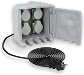 Proventa® Tuin Stekkerdoos voor buiten - 4 x stopcontact - 5 meter snoer - Buitenstopcontact Wit