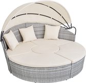 Eiland Van Rotan Santorini Lichtgrijs-Imitatie Rieten Meubels, Synthetische Rotan Meubels Met Kussens En Covers,