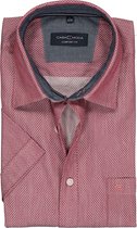 Casa Moda Sport Comfort Fit overhemd - korte mouw - rood - wit en blauw mini dessin (contrast) - Strijkvriendelijk - Boordmaat: 41/42