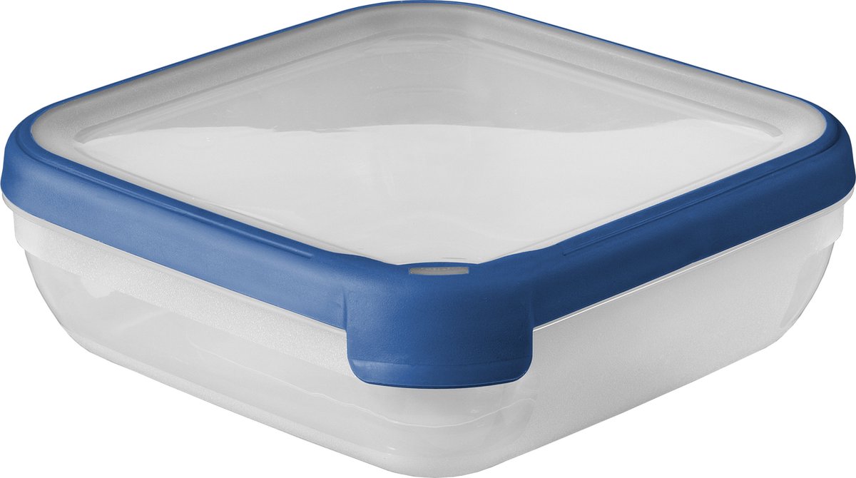 Curver Grand Chef Eco Vershoudbakje 1,6L Vierkant Transparant/Donkerblauw