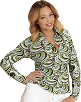 WIDMANN - Jaren 70 groovy golven blouse voor vrouwen - S / M