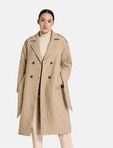 TAIFUN Dames Trenchcoat met ruitstiksel Sand-36