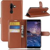 Nokia 7 Plus Hoesje - Mobigear - Classic Serie - Kunstlederen Bookcase - Cognac - Hoesje Geschikt Voor Nokia 7 Plus