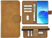 Hoesje Oppo Reno6 Pro 5G - Book Case Wallet Bruin Cover