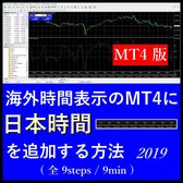 『 海外時間表示のMT4に日本時間を追加する方法 』 ( 全 9steps / 9min )