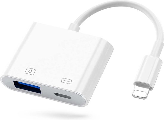 Apple Adaptateur Lightning vers USB pour appareil photo avec port de  charge, câble USB 3.0 OTG