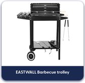EASTWALL Barbecue trolley - mobiel - met zijtafel - RVS