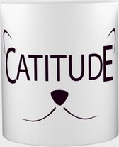 Akyol - Catitude Mok met opdruk - katten - katten liefhebbers - Kat - 350 ML inhoud