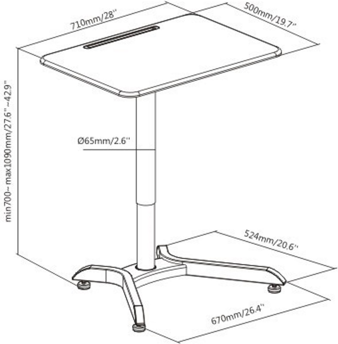 VDD Gaming Bureau zit sta hoogte verstelbaar - laptoptafel thumbnail 2
