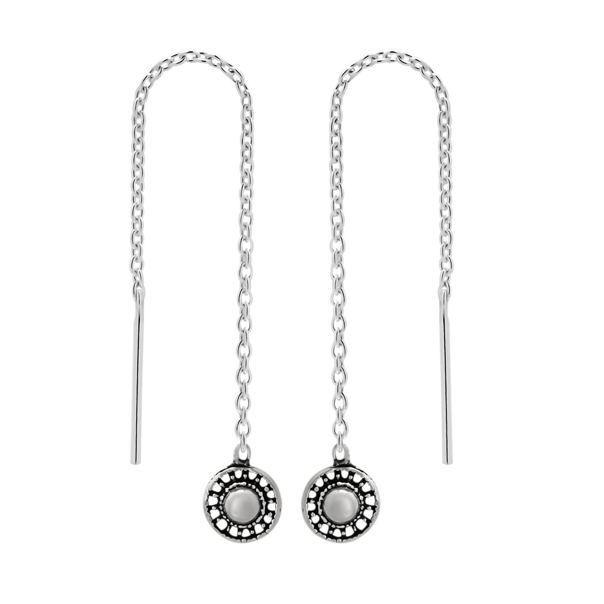 Zilveren oorbellen | Chain oorbellen | Zilveren chainoorbellen, Zeeuws knopje
