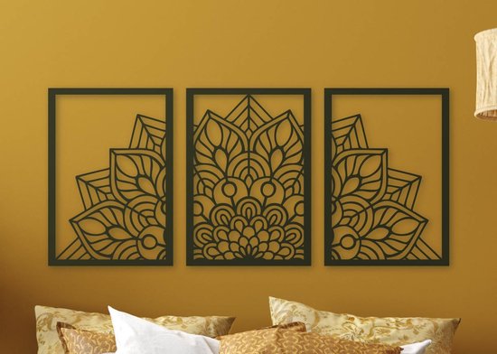 Wanddecoratie | Mandala 3-luik - L (60x135cm)