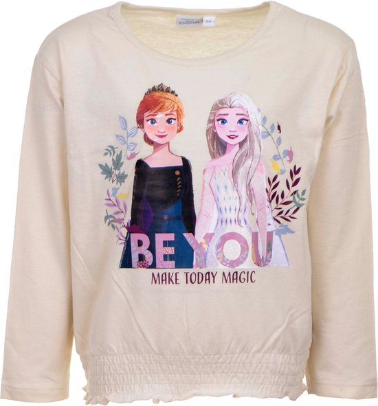 Frozen Disney Longsleeves - t-shirt - katoen - ecru - 128 cm - 8 jaar