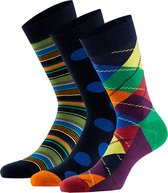 Apollo | Bamboe sokken met print | Marine | 6 Paar | Maat 39/42 | Herensokken | Duurzame sokken | Bamboe | Bamboo