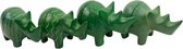 Kaartenhouder kisii steen neushoorn groen Set 4 - 6,5x4,5x4,5 cm - 4 stuks - India - Sarana - Fairtrade