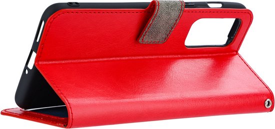 Coque pour Samsung Galaxy M31s - Bookcase - Espace pour 3 cartes - Similicuir - avec 1x Protecteur d'écran trempé - SAFRANT1 - Rouge
