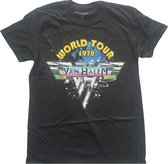 Van Halen Heren Tshirt -M- World Tour '78 Full Colour Zwart