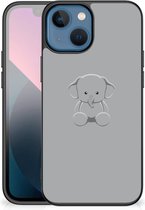 Hippe Hoesjes geschikt voor iPhone 13 mini Telefoonhoesje met Zwarte rand Baby Olifant