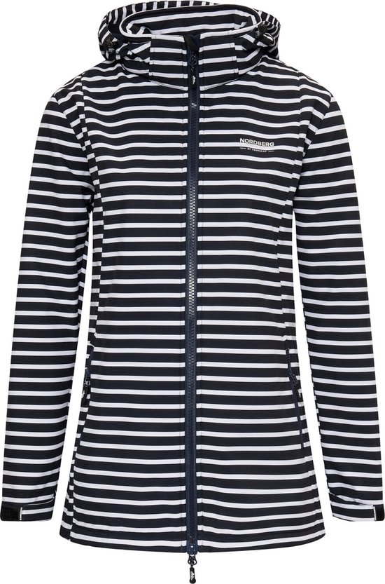Nordberg Breton - Softshell Plein air Summer Jacket Women - Navy/Dark Blue Striped - Taille L