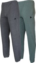 2-Pack Donnay Joggingbroek met boord - Sportbroek - Heren - Maat 3XL - Charcoal-marl/Deep army green