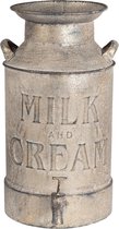 Decoratie Melkbus 21*27*38 cm / 8000 ml Grijs Metaal Rond Milk and Cream Melkkan