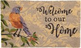 Deurmat Binnen 75*45*1 cm Meerkleurig Kokosvezel, Rubber Rechthoek Vogel Welcome Droogloopmat