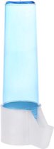 Flamingo drink- en voederfontein neri rond blauw wit - kunststof - 4cm l x 7cm b x 13.9cm h