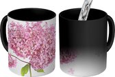 Magische Mok - Foto op Warmte Mok - Close-up hortensia op witte achtergrond - 350 ML