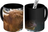 Magische Mok - Foto op Warmte Mok - Schotse hooglander - Hoorn - Natuur - 350 ML