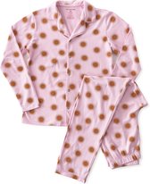 Little Label Pyjama Dames - Maat XS / 34 - Model Grandad - Roze, Oker - Zachte BIO Katoen