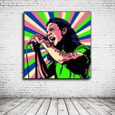 Pop Art Eddie Vedder Poster in lijst - 90 x 90 cm en 2 cm dik - Fotopapier Mat 180 gr Framed - Popart Wanddecoratie inclusief lijst