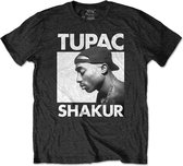 Tupac Heren Tshirt -L- Eyes Closed Eco Zwart