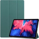 Hoes Geschikt voor Lenovo Tab P11 hoes - Hoes Geschikt voor Lenovo Tab P11 bookcase Donker Groen - Trifold tablethoes smart cover - hoes Hoes Geschikt voor Lenovo Tab P11 - Ntech
