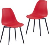Decoways - Eetkamerstoelen 2 st PP rood