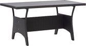 Decoways - Tuintafel 130x70x66 cm poly rattan zwart