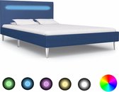 Decoways - Bedframe met LED stof blauw 120x200 cm