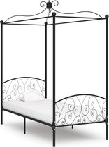 Decoways - Hemelbedframe metaal zwart 90x200 cm