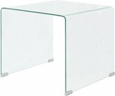 Decoways - Salontafel transparant 49,5x50x45 cm gehard glas