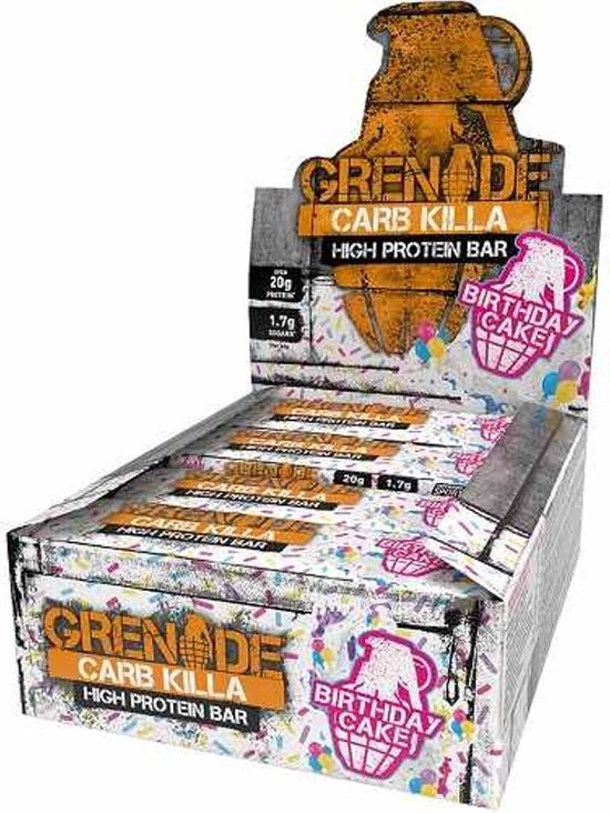 Grenade Carb Killa Bars - Proteïne Repen - Birthday Cake - 12 Eiwitrepen (720 gram) — afbeelding 3