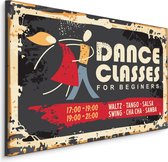 Schilderij - Dance Classes, reclamebord, Premium Print
