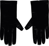 Satijnen handschoen | Gala handschoenen | 20 cm | Zwart | One size | Charleston | Lange handschoenen verkleed | Charleston accessoires | Apollo | Carnaval