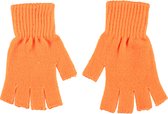 Apollo - Vingerloze handschoenen - Handschoenen carnaval - handschoenen carnaval fluor oranje - one size - Vingerloze handschoenen uniseks - fingerless gloves