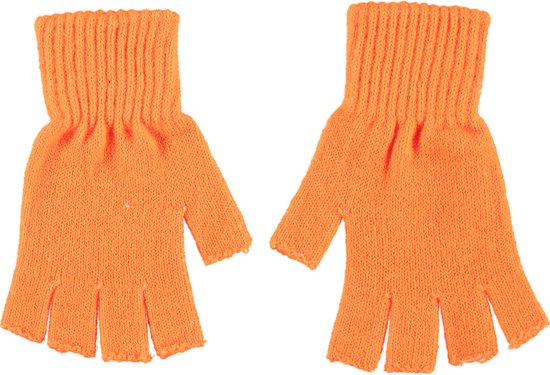 Apollo - Vingerloze handschoenen - Handschoenen carnaval - handschoenen carnaval fluor oranje - one size - Vingerloze handschoenen uniseks - fingerless gloves