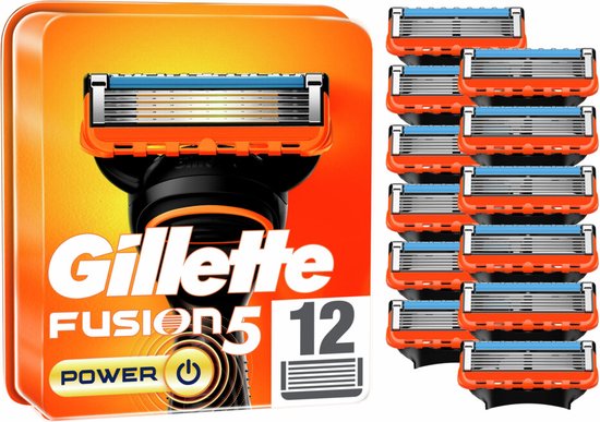 Gillette Fusion5 Power Scheermesjes Voor Mannen - 12 Navulmesjes - Gillette